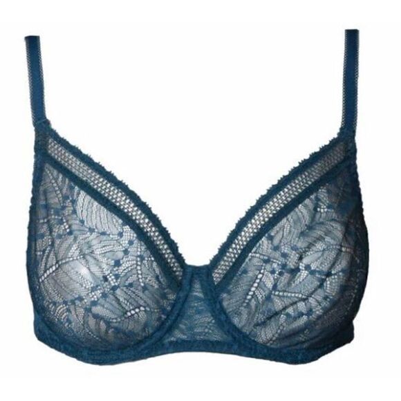 Simone Perele NWT Comete Moulded Bra Mystery Blue underwire Sz 32D